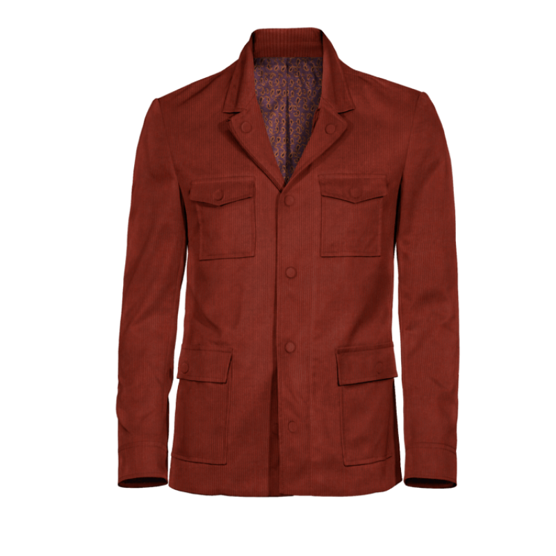 Lapeled red Corduroy jacket