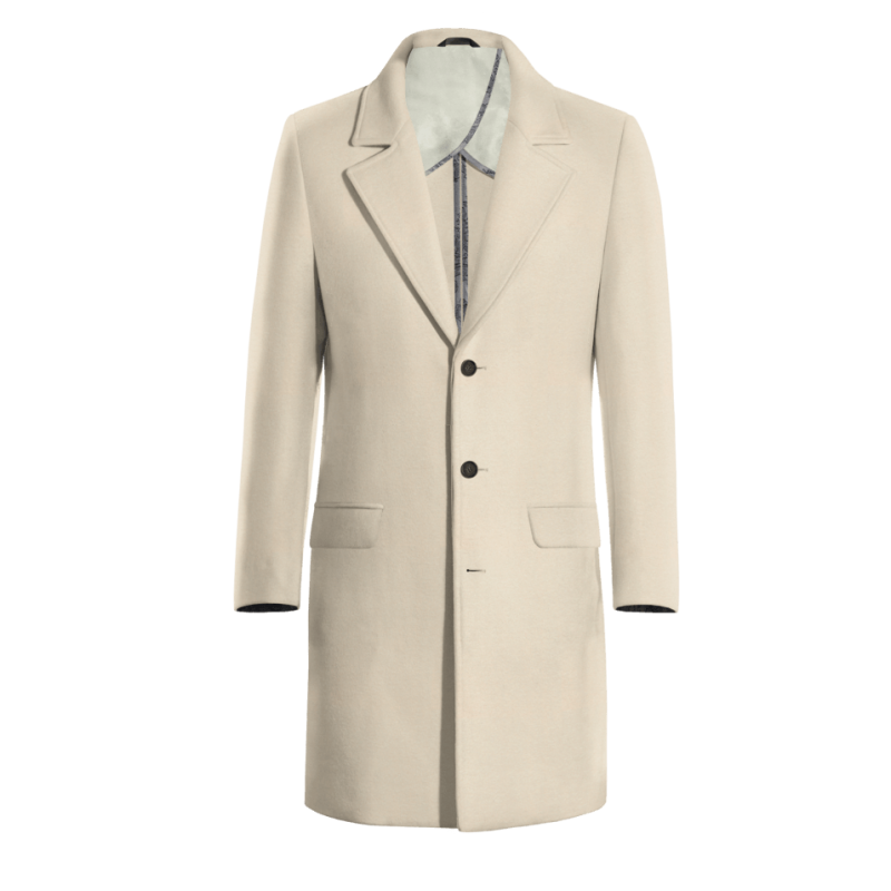 Beige Long Unlined Overcoat