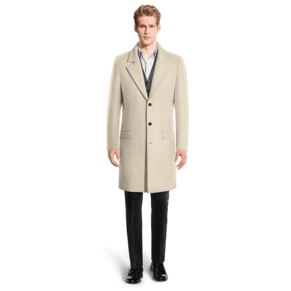 Beige Long Unlined Overcoat