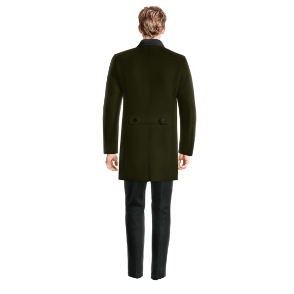 Green Overcoat with contrasted Collar