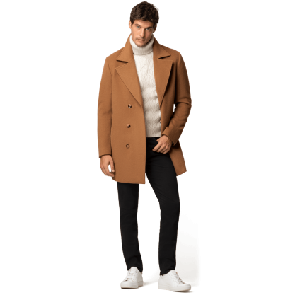 Camel Pure wool Pea Jacket