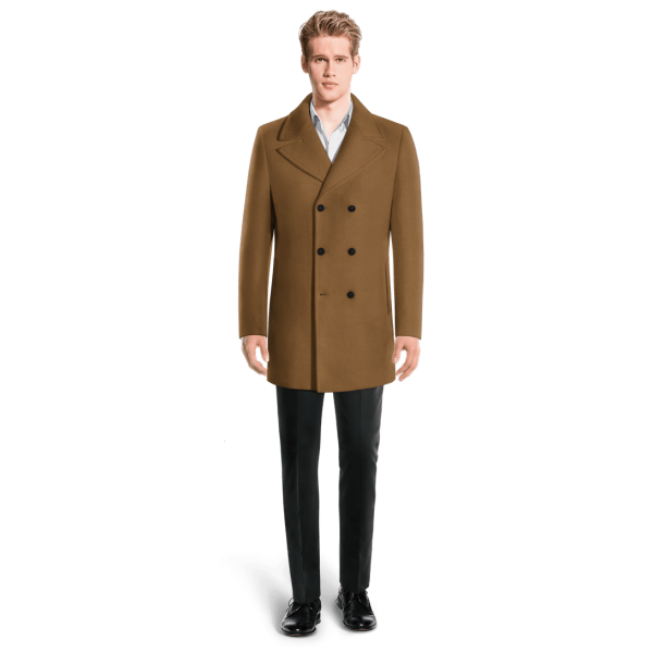 Camel Pure wool Pea Jacket