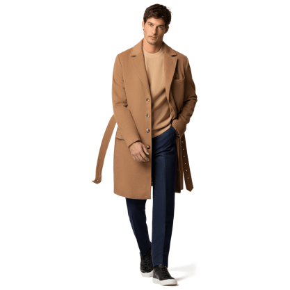 Brown Long Belted Coat