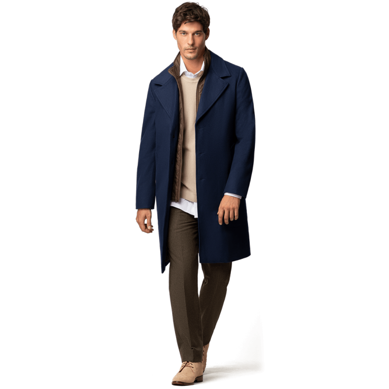 Blue Long Coat with removable padded piece