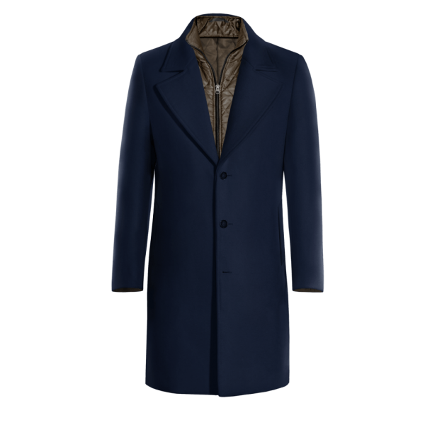 Blue Long Coat with removable padded piece