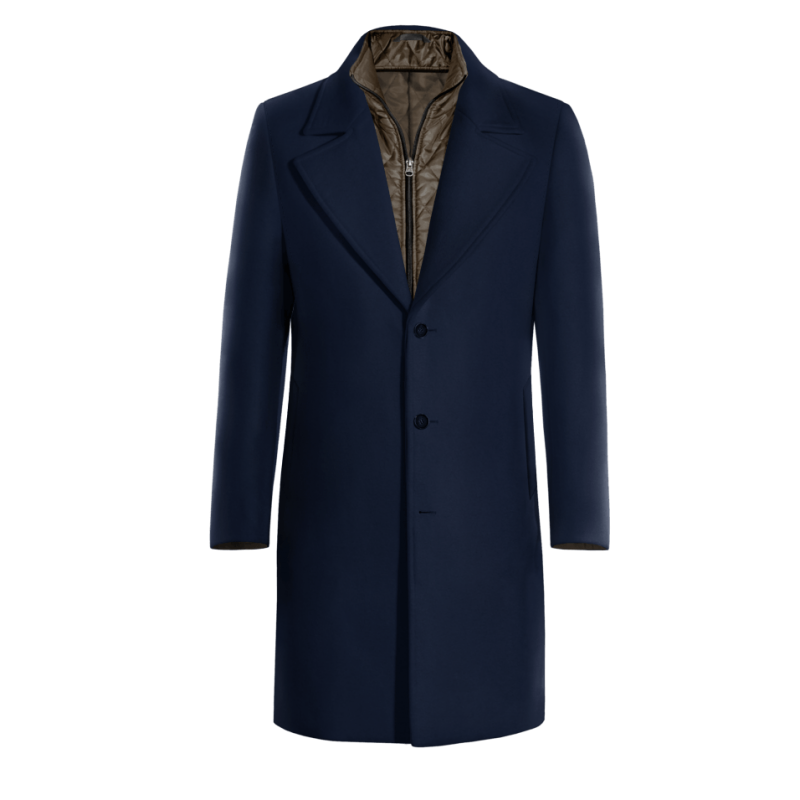 Blue Long Coat with removable padded piece