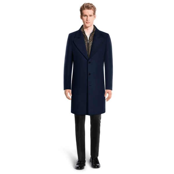 Blue Long Coat with removable padded piece