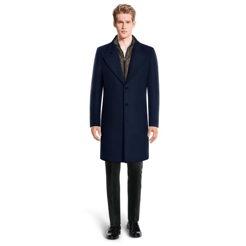 Blue Long Coat with removable padded piece