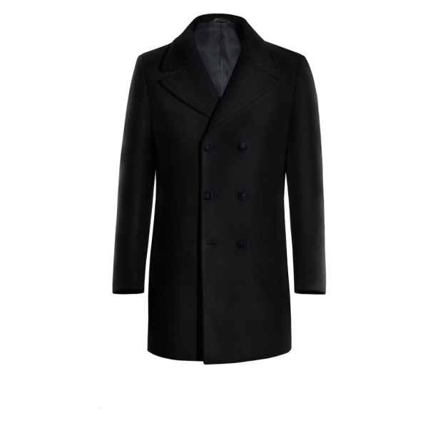 Blue Pure wool Double Breasted Coat