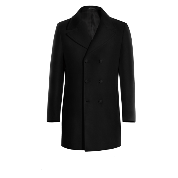 Black Short Double-Breasted Coat