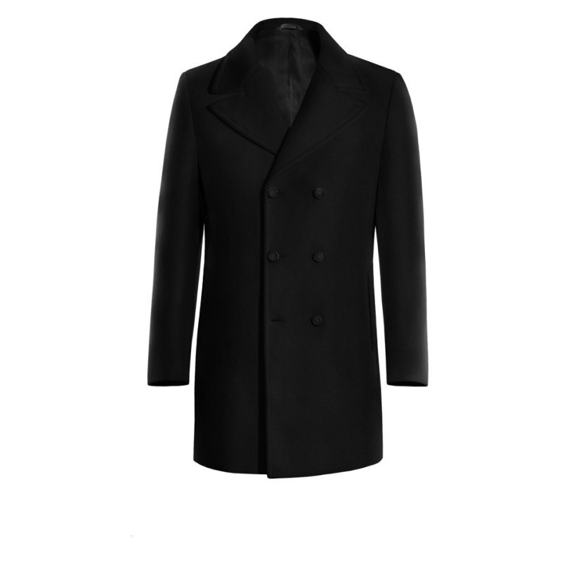 Black Short Double-Breasted Coat