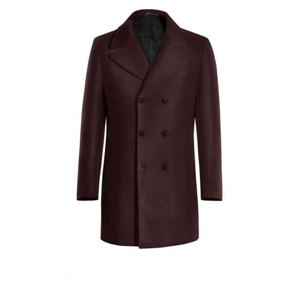 Burgundy Double Breasted Coat