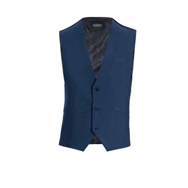 Royal Blue Wool Blends Suit Vest