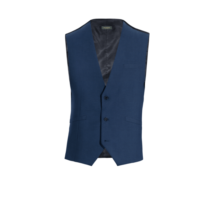 Royal Blue Wool Blends Suit Vest