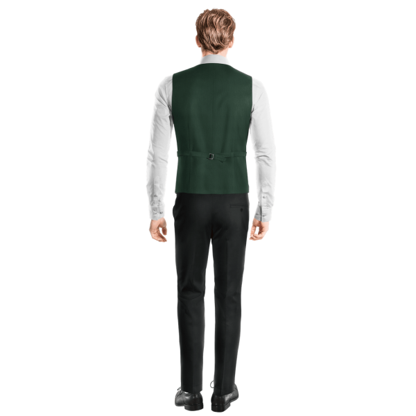 Green Wool Blends double-breasted Vest with brass buttons