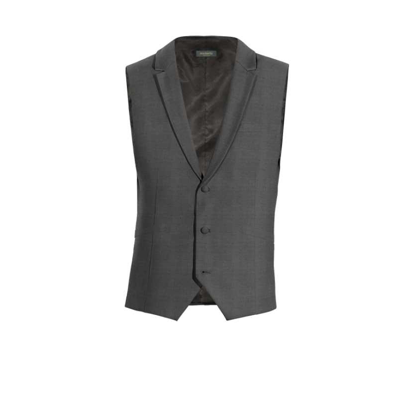 Grey wool lapeled Vest