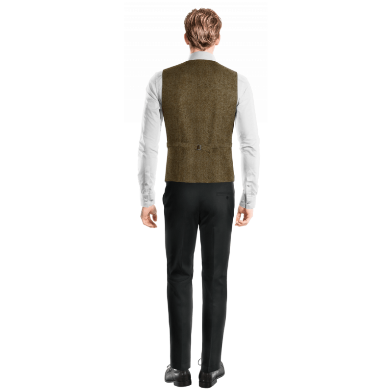 Brown rustic Tweed Vest