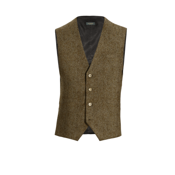 Brown rustic Tweed Vest