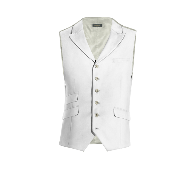 White linen peak lapel Vest