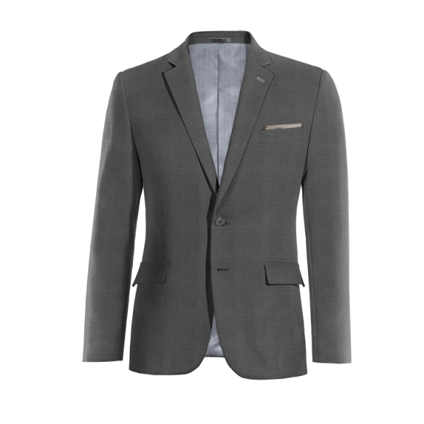 Grey Pure wool Blazer with handkerchief