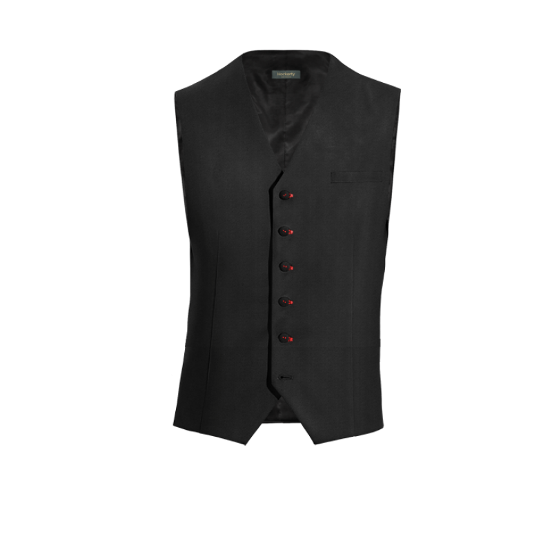 Black Wool Blends Vest