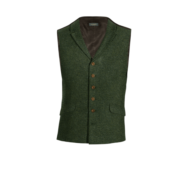 Green Tweed lapeled Vest