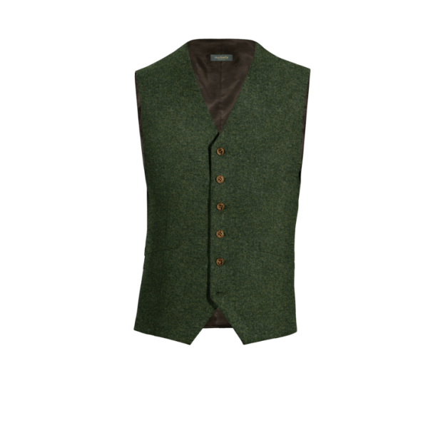 Green Tweed Dress Vest