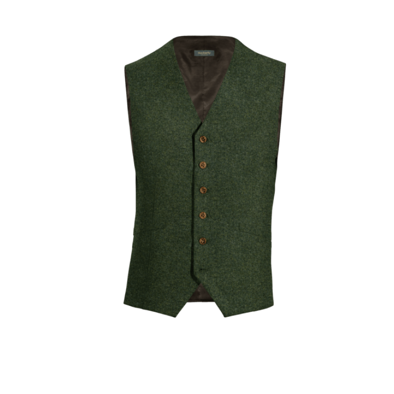 Green Tweed Dress Vest