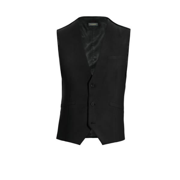 Black Polyester-Rayon Vest