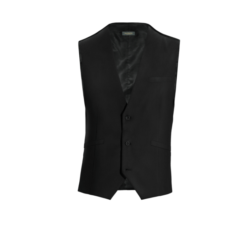 Black Polyester-Rayon Vest