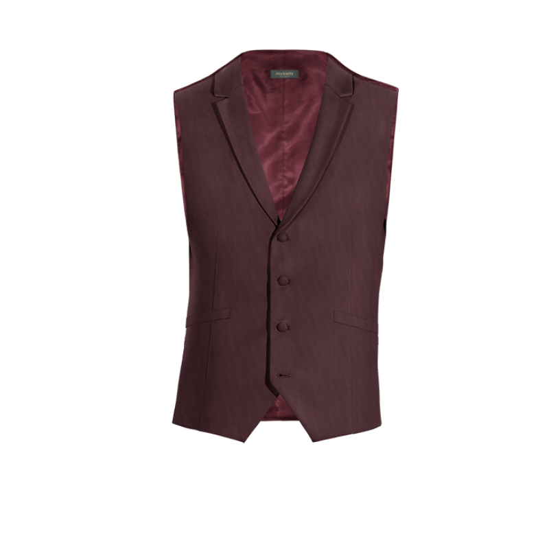 Burgundy Wool Blends lapeled Vest