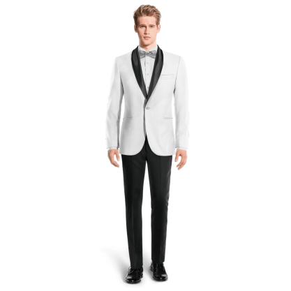 White shawl lapel 1 button Tux Jacket