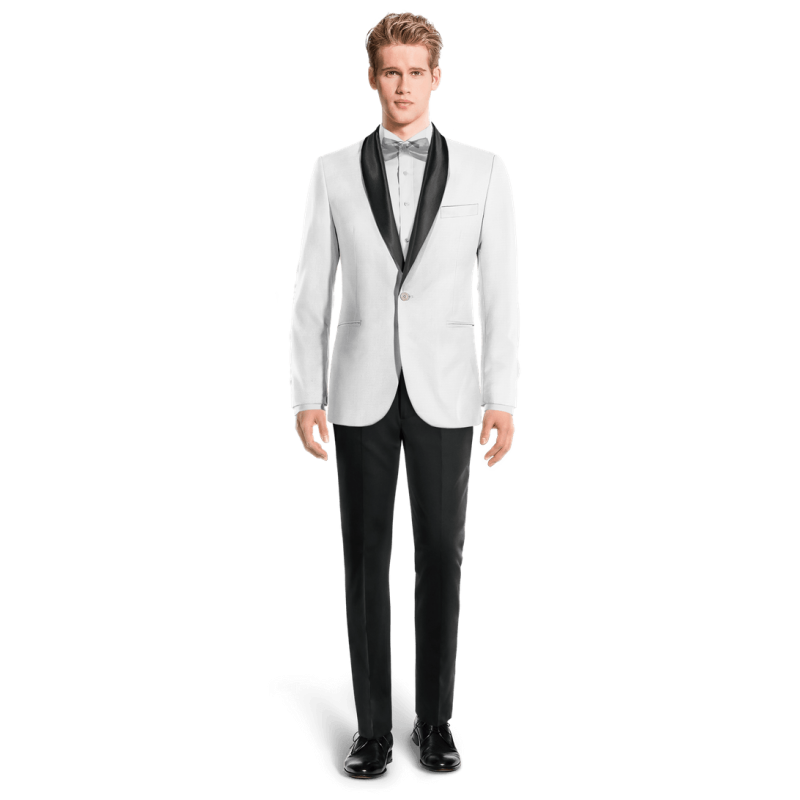 White shawl lapel 1 button Tux Jacket