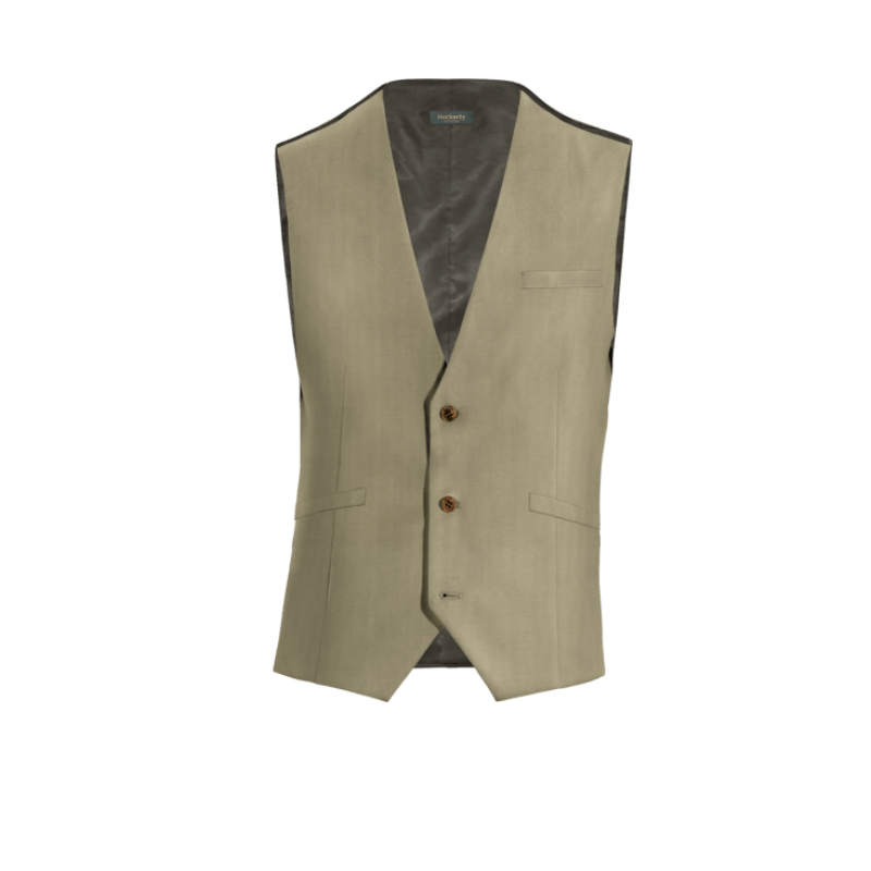 Dark Beige 100% wool Vest