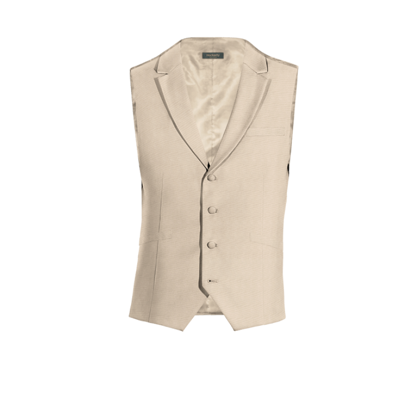 Sand Wool Blends lapeled Vest