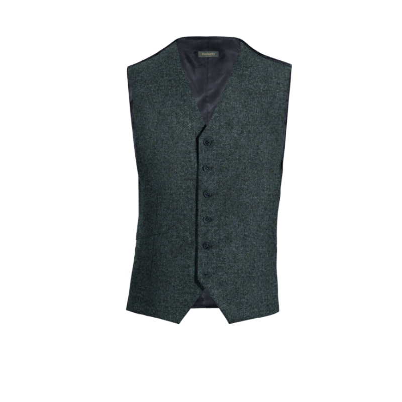 Blue rustic Tweed Suit Vest