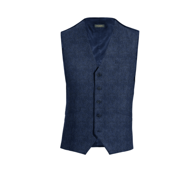 Blue Tweed Vest