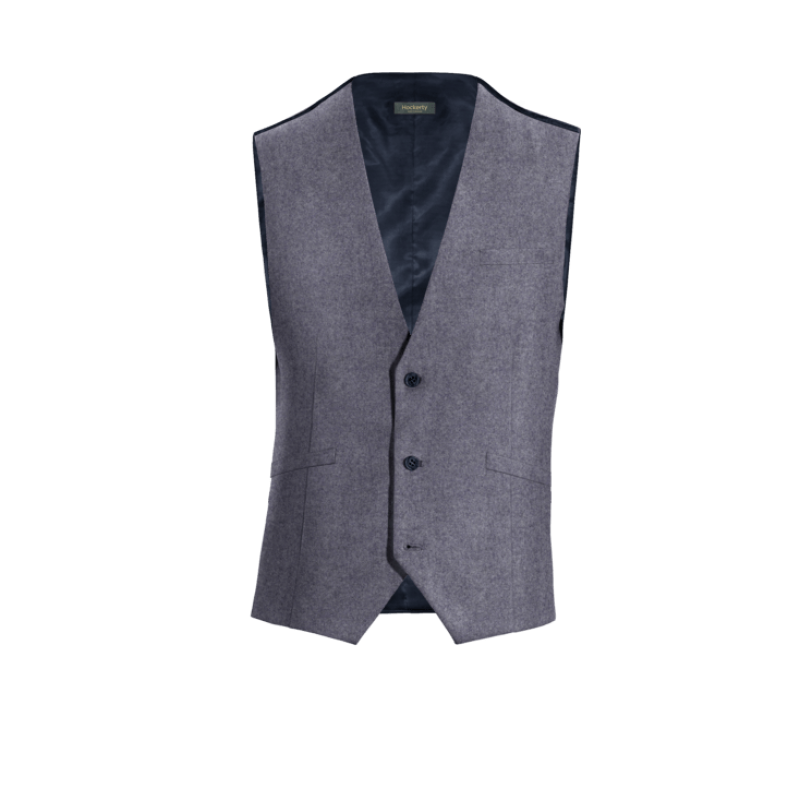 Blue Wool Blends Vest