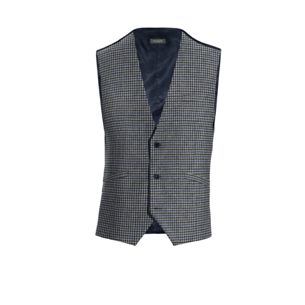 Grey Houndstooth Tweed Vest