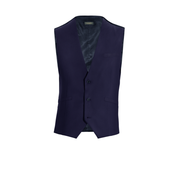 Blue Polyester-Rayon Vest