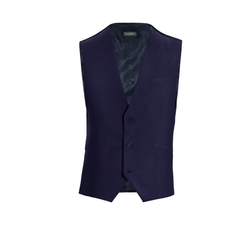 Blue Polyester-Rayon Vest