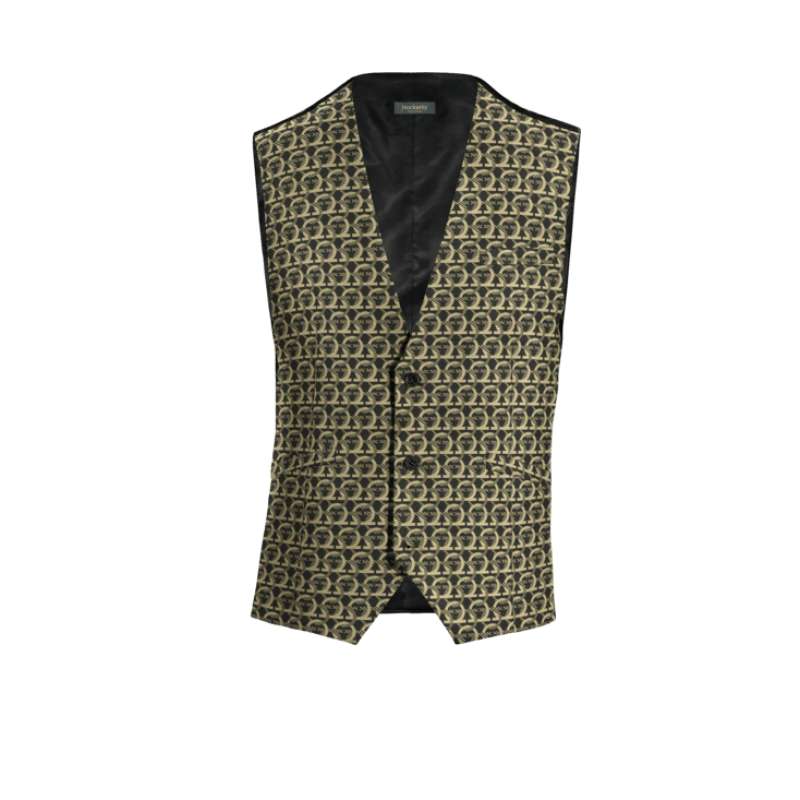 Brown micropattern Polyester wedding Dress Vest