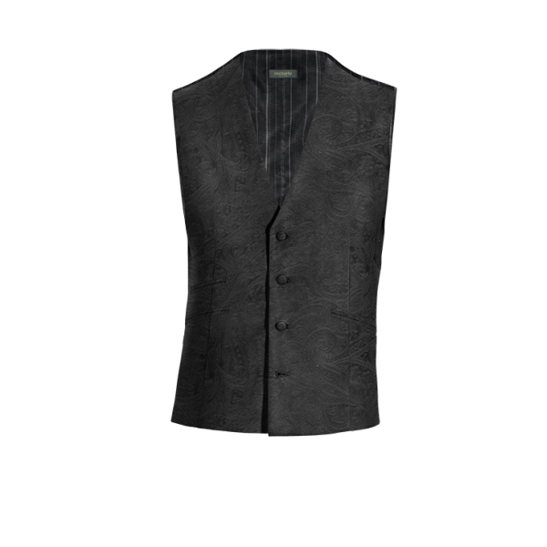 Black paisley Velvet Vest