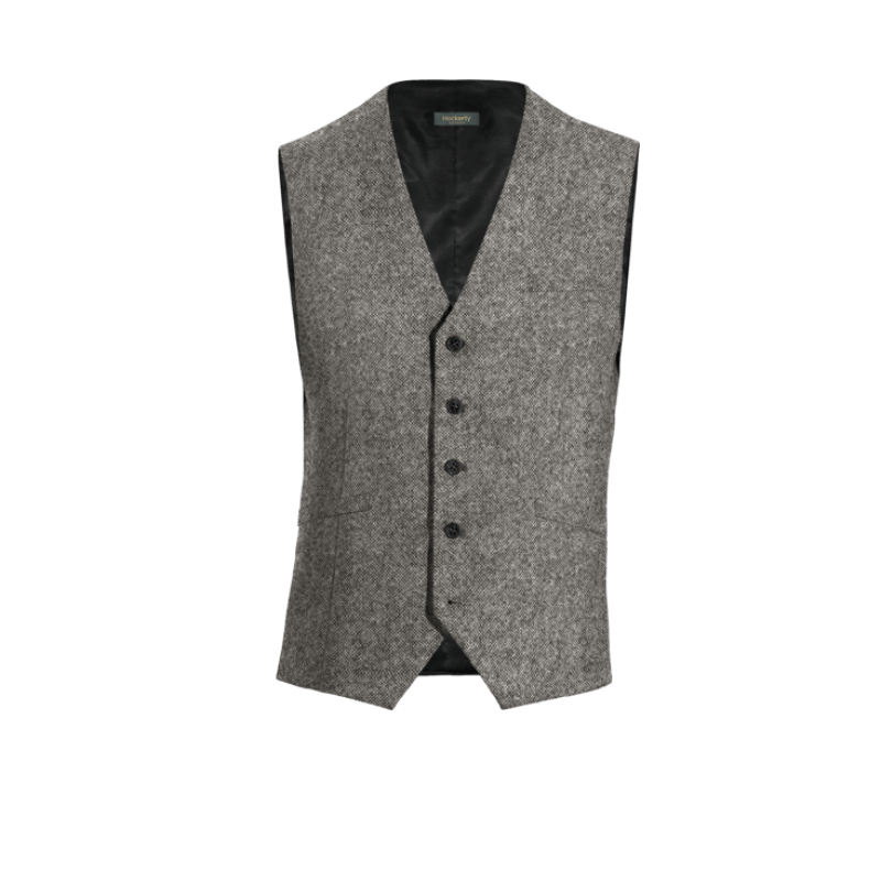 Light Grey Tweed Dress Vest