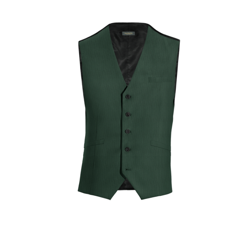 Green Wool Blends Vest