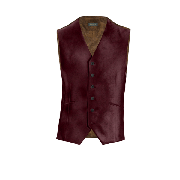 Burgundy Velvet Vest