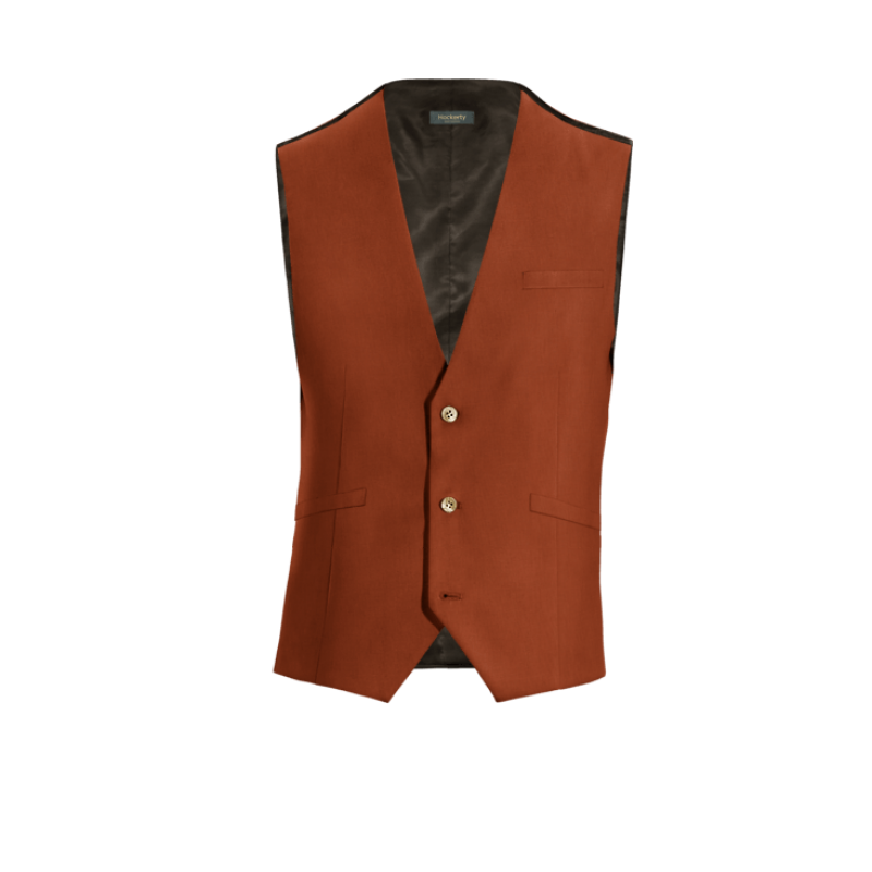 Dark Orange linen Dress Vest