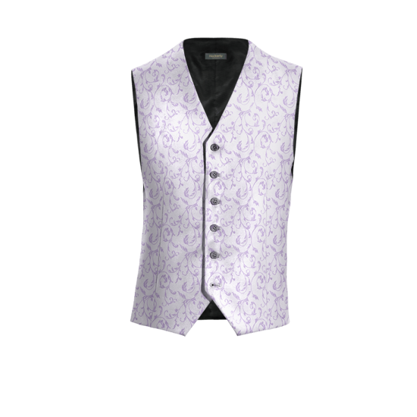 Lavender floral jacquard Vest