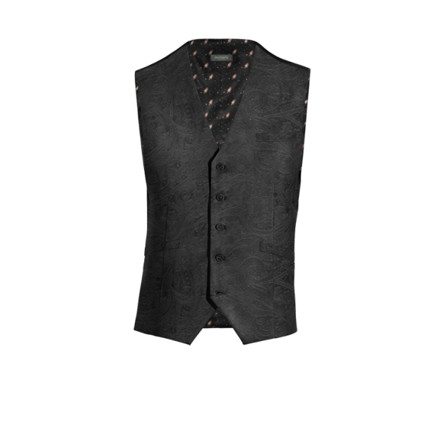 Black paisley Velvet Vest