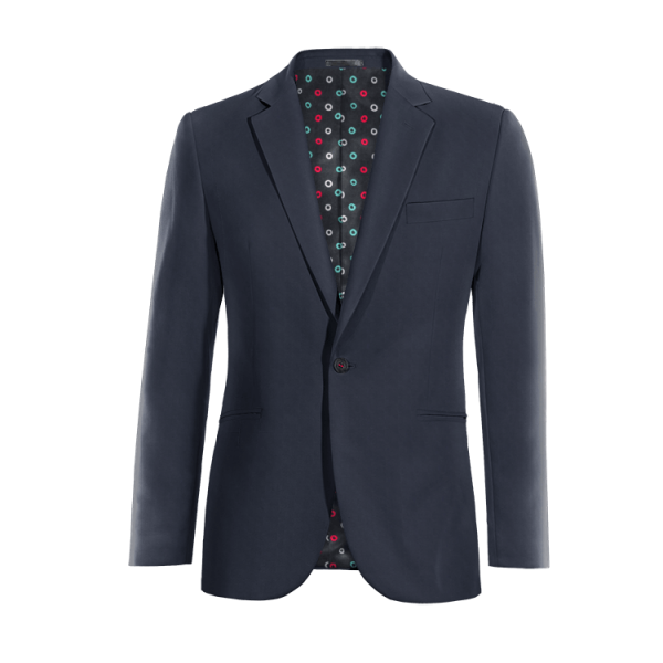 Blue 1 button Jacket with customized threads